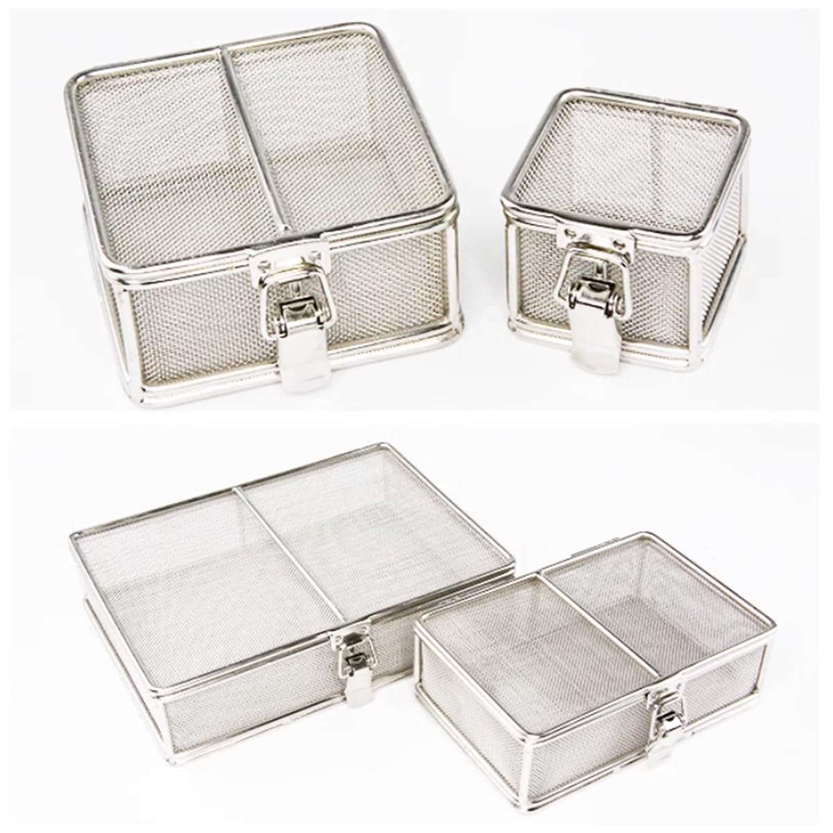 304 Edelstahl Desinfektionskorb, Instrumentenschale und Mesh Perforierte Körbe Sterilisationstray mit Deckel, Quality Industries Industriekorb Zum Waschen von Teilen, WWFKWEMK, a, 15 * 10 * 5cm