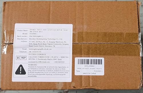 Miniatura 7 de Jarrón blanco y dorado, juego de 2 jarrones de cerámica, jarrones dorados para decoración del hogar, jarrón redondo blanco para centros de mesa,