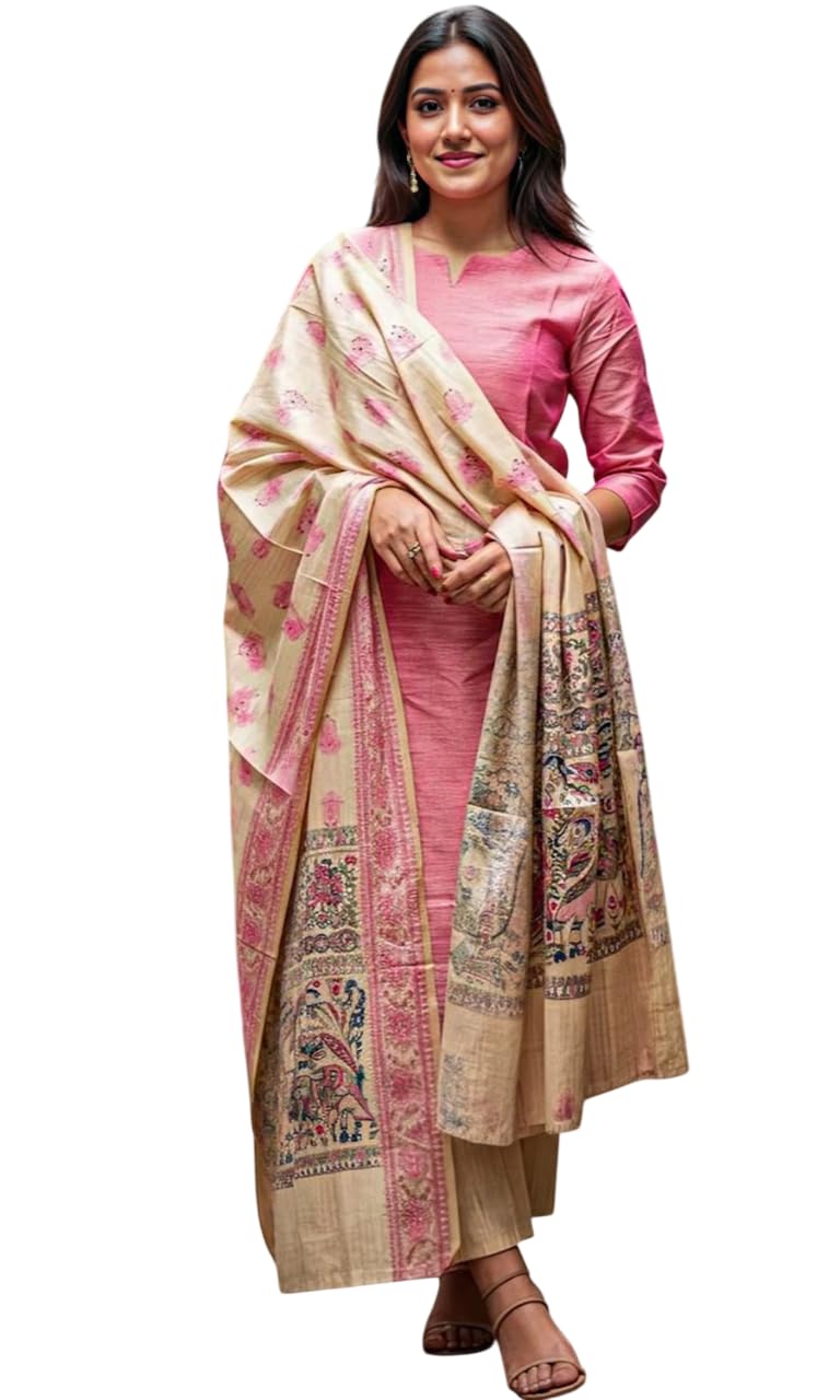 Sun Fashion And Lifestyle Kurta Sets for Woman | Kurti Set | Women's 3 Piece Kurta Pant Dupatta Set | Silk Blend Kurta Wom... - Review, Price and Buying Guide