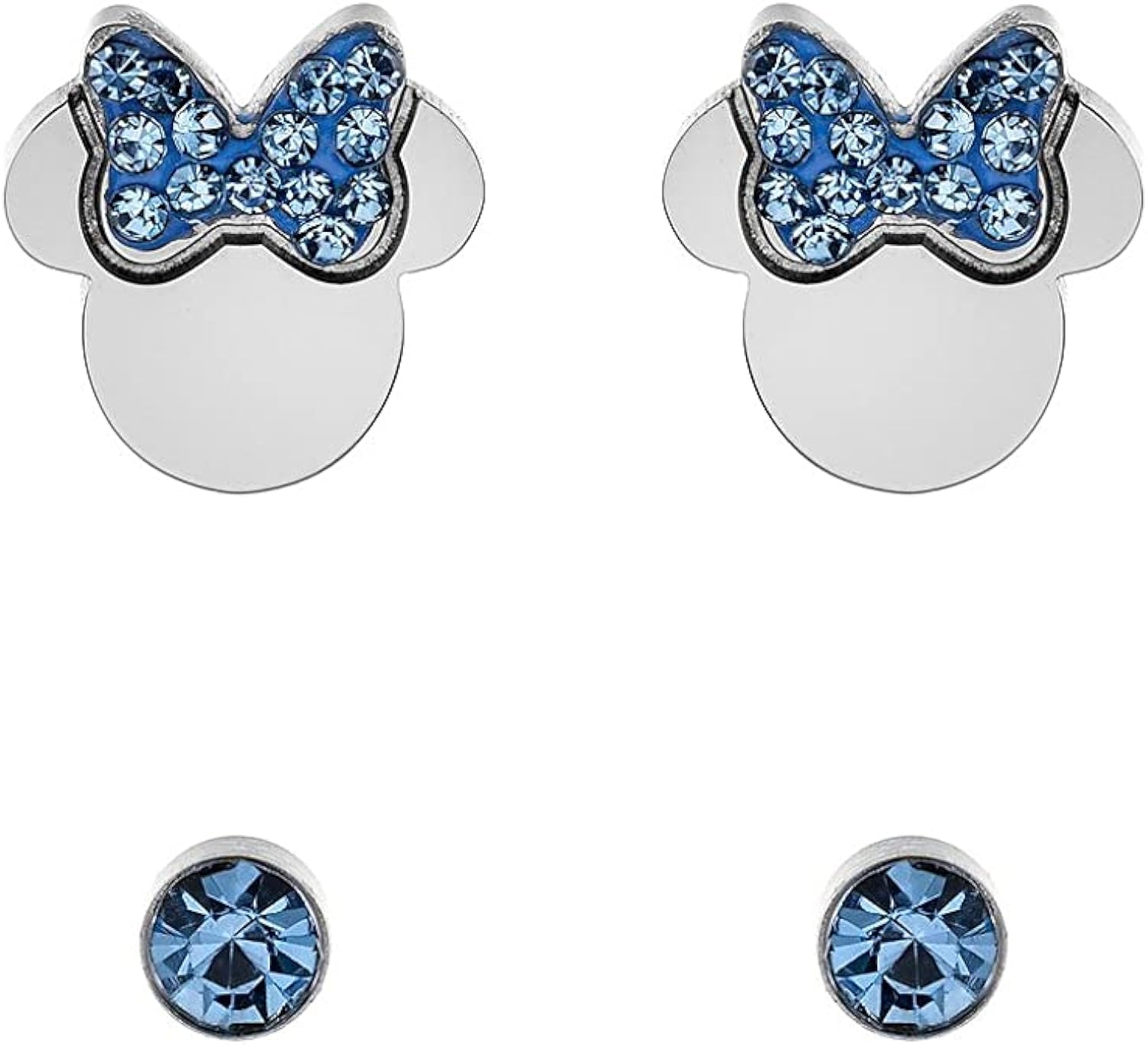Disney Boucles d'oreilles Minnie pour Fille en Acier Inoxydable et Cristal de Zircone
