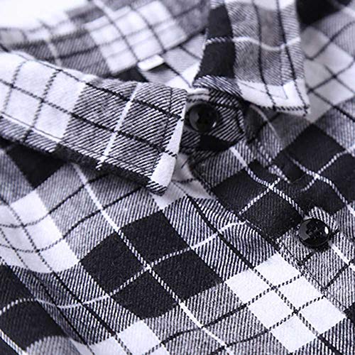 BattleTim Girls Christmas Dress Belt Long Sleeve Buffalo Check Black White/Red Plaid Dresses for Kids,4-12 Years4