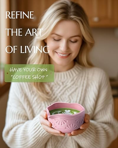 Miniatura 8 de Juego de batidor de matcha, juego de matcha de cerámica incluye cuenco de matcha con boquilla, batidor de matcha y soporte, cuchara de bambú, tamiz