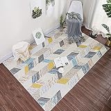 Alfombra de área grande de pelo corto, duradera, moderna, decorativa, geométrica, diseño de figuras cuadradas, para sala de estar, dormitorio, oficina, decoración del hogar (color # 7,200 x 300 cm)