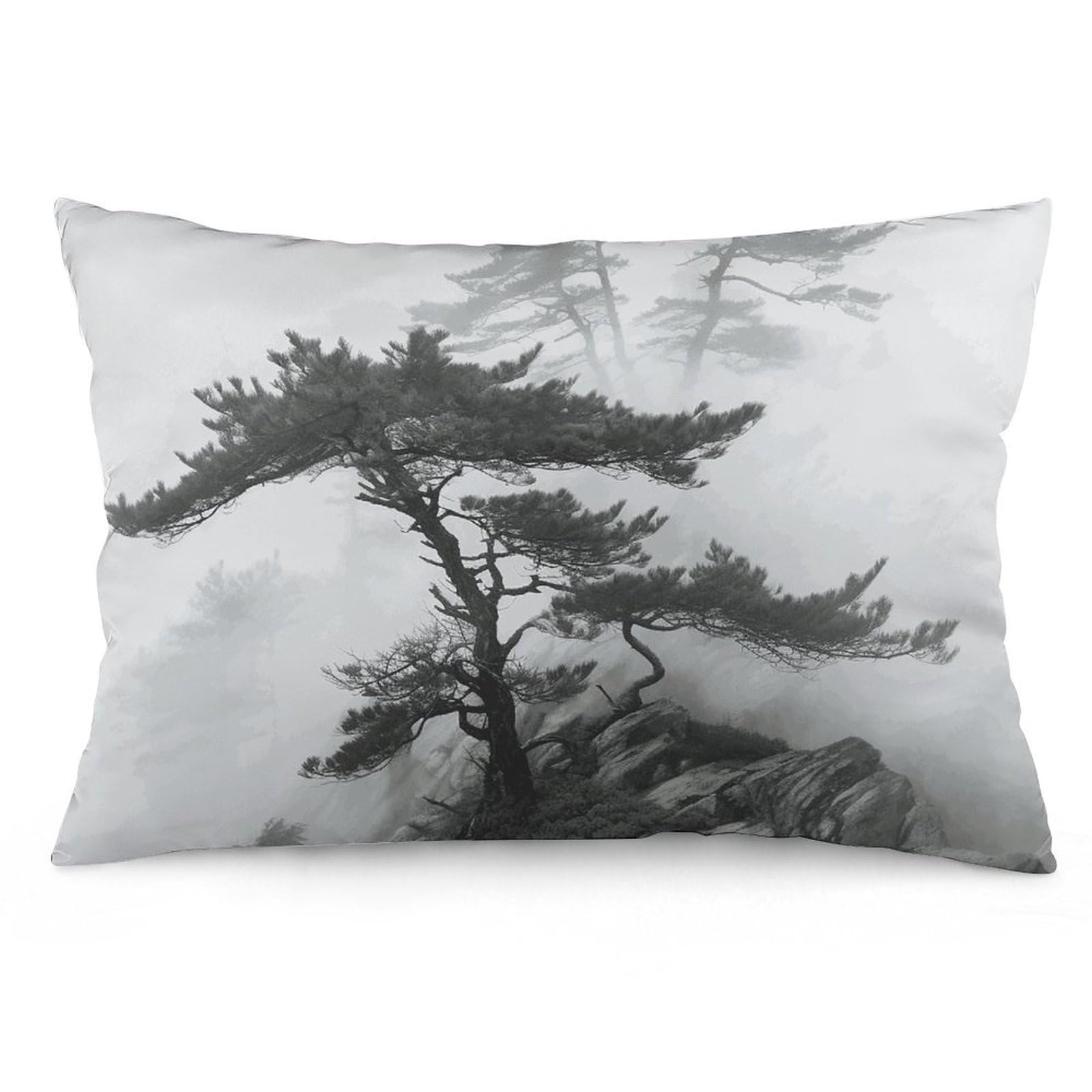 NTVOWPZO 2 Pack Decoration Throw Pillow Covers 16 "x24 Pillowcases Covers Foggy Mountain Pine Tree Pillowcases Modern Farmhouse Home Decor Sofa Cushions Covers for Couch Bed Living Room
