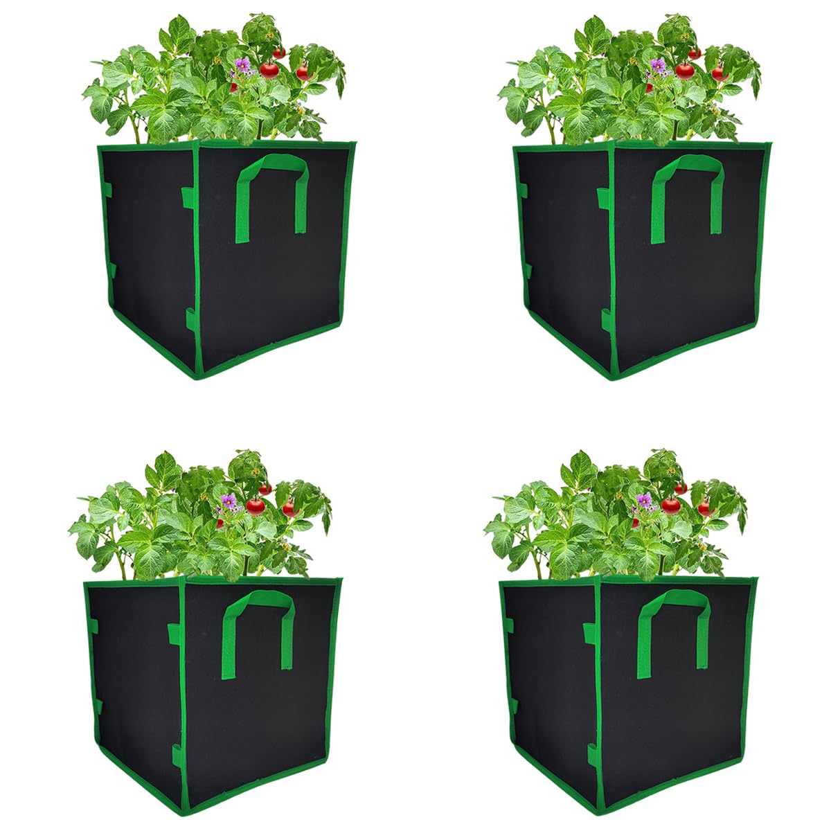 Grow Bags 10 Gallon 6 Pack Fabric Pots For Plants Heavy Duty W Handles NEW