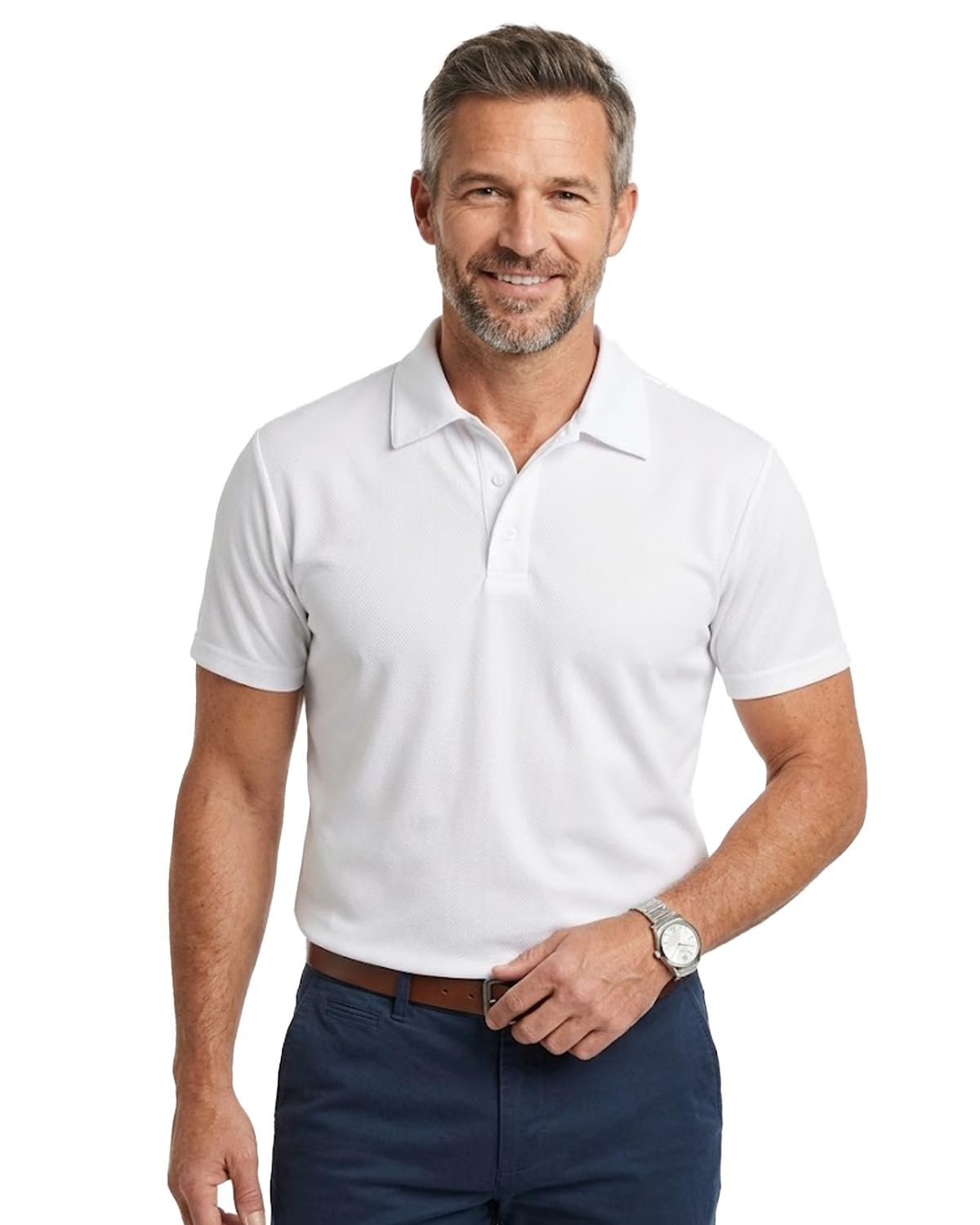 Liloak Pack de 3 Polos de Manga Corta para Hombre, Transpirables, para Oficina, Ocio, Uso Diario