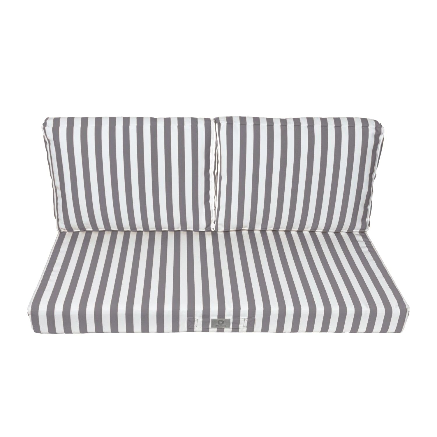 Déco Arts — Set de 3 Cojines Desenfundables Sofá Jardín 100x50 — Asiento 100x50 + 2 Respaldos 50x35 cm — Impermeable Anti-UV — Repuesto Muebles Jardín Terraza Balcón Porche — A Rayas Gris Oscuro