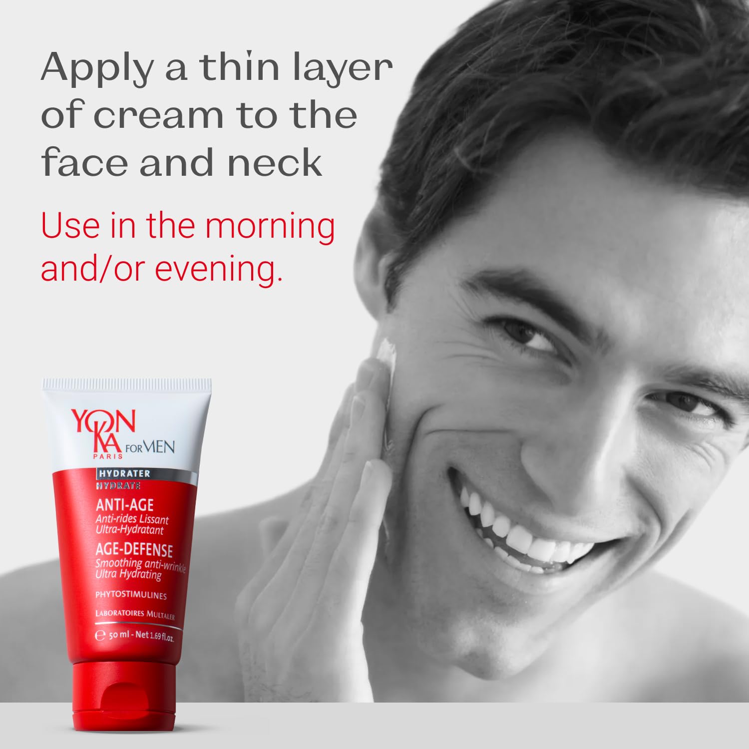 Yonka Mens Age Defense Moisturizer | Anti-Aging Daily Face Lotion for Dry and Mature Skin | Prevent Wrinkles with Nutrient Rich Creme | 1.69 fl oz