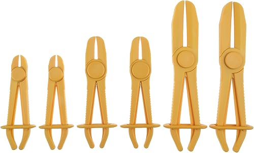 Alicates de abrazadera de manguera de plástico, 6 piezas de alicates flexibles para mangueras de combustible, mangueras de freno de tuberías de gas,