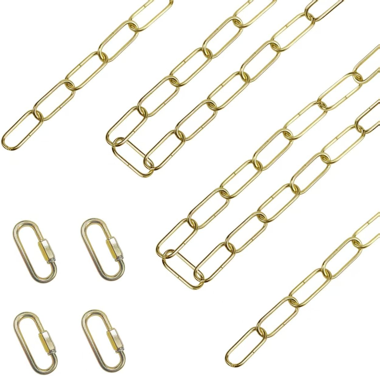 ECUDIS 20 Feet Pendant Light Fixture Chain, Lighting Hanging Chain Extension with Connection Locks, Lighting Chain Replacement for Chandelier, Plants, Fruit Basket (Antique Bronze)