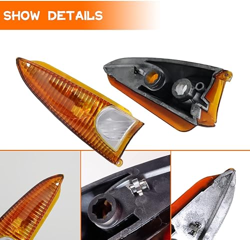 Miniatura 2 de Tonsya Compatible con Ford Expedition Lincoln Navigator 2003, 2004, 2005, 2006, carcasa de repuesto para luz de espejo retrovisor, lente ámbar, OEM