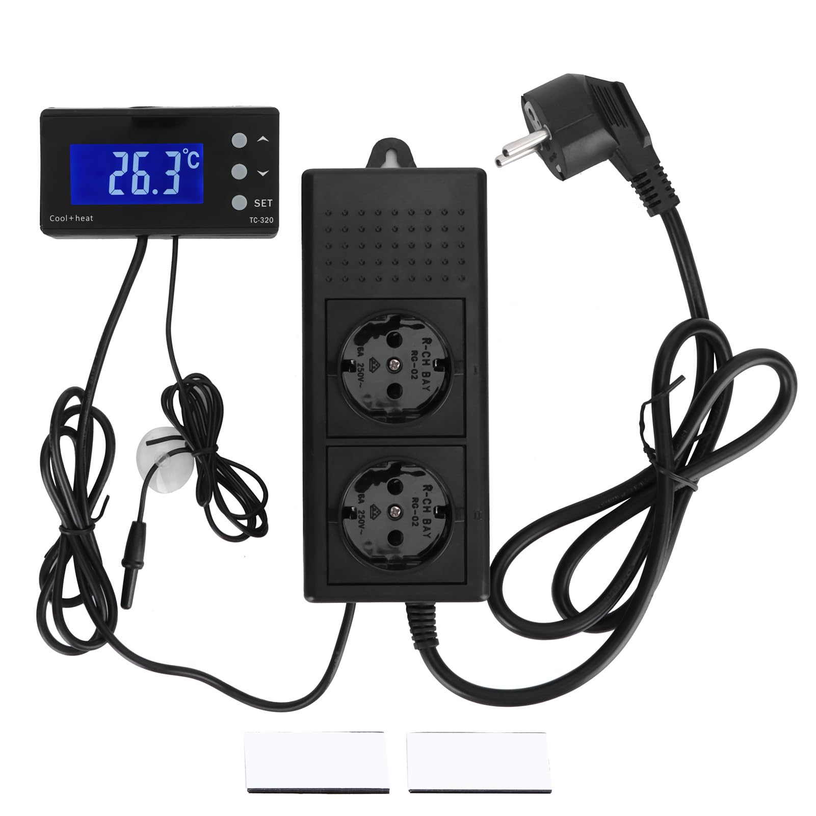 Controlador de Temperatura Digital para Incubadora de Acuario para Control y Monitoreo Precisos de la Temperatura, Regulador de Termostato Fácil de Usar para Congeladores Domésticos, Tanques