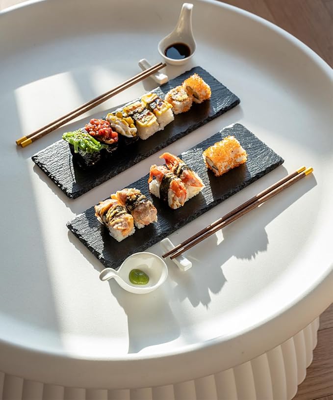Set de Platos de Pizarra para Sushi con Palillos miniatura 4