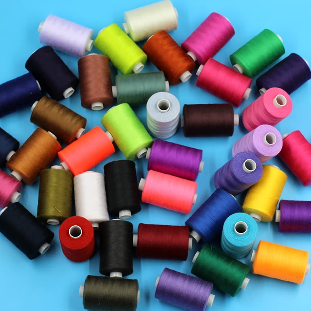 Kit de Costura de Bobinas de 42 Hilos de Colores para Coser, Kit de Hilo de Poliéster Multiusos, Juego de Hilo de Tejer Poliéster, Variados Hilo de Coser de Poliéster para Todo Uso