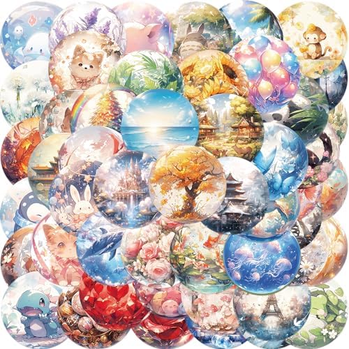 EUFFO Kawaii Aufkleber Set - 50 Stück Vintage Sticker Für Laptop & Skateboard