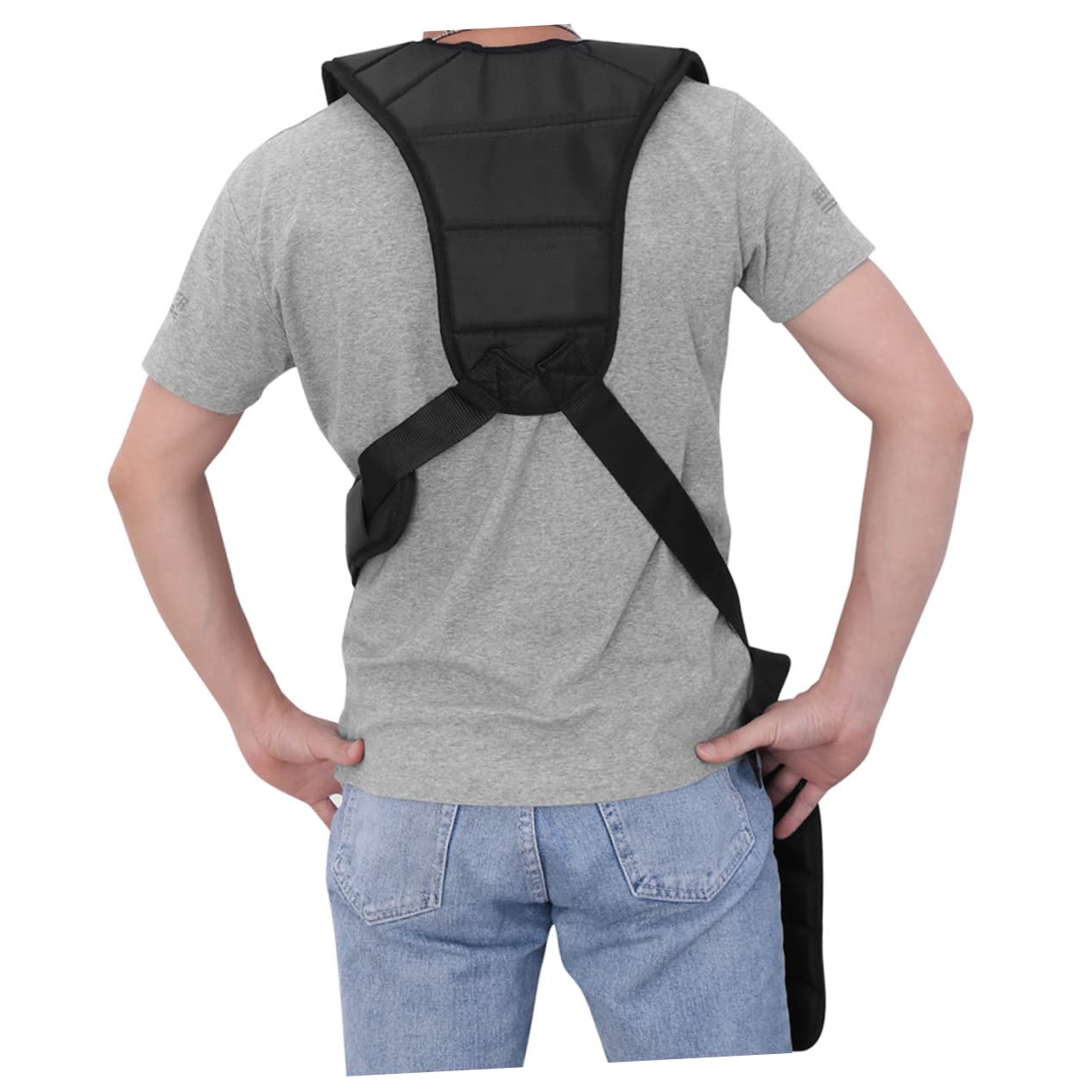 YARNOW Arnés Cinturón de Hombro Acolchado para Desbrozadora 2piezas | Tejido y Acero Inoxidable, Negro, Ajuste Práctico y Cómodo, para Cortar Hierba en Césped