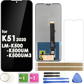 K51 K500 LCD Screen Replacement Touch Display Digitizer Assembly Black for LG K51 K500 LM-K500UM LM-K500UM3 LM-K500MM LM-K500QM 6.5"