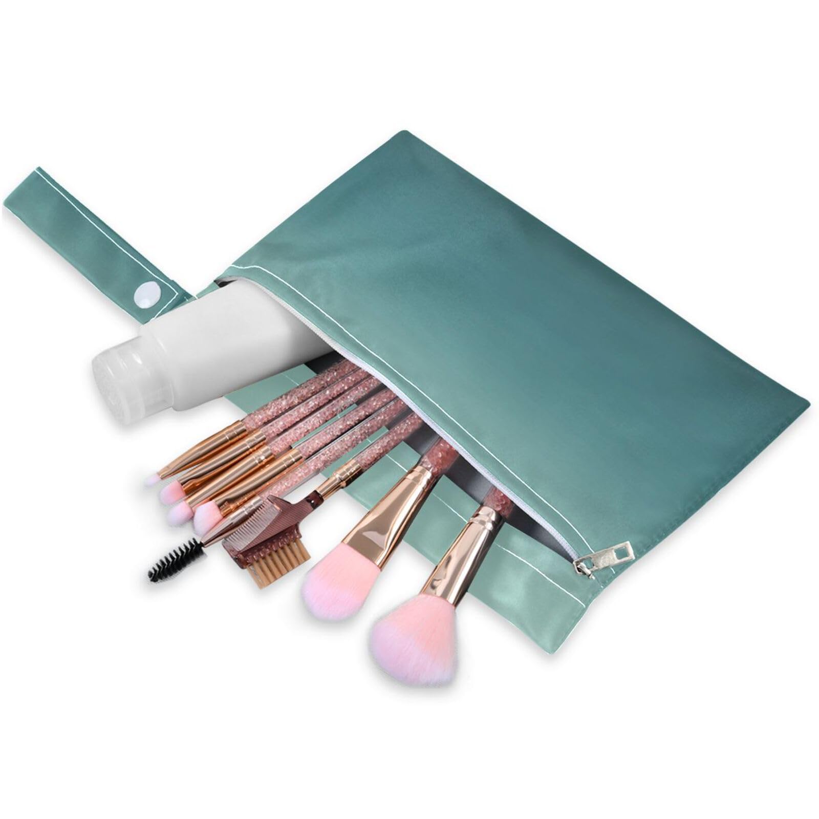 EtherSpher Dark Green Gradient washable bathing suit bags 2 Pack wet bag for swimsuit with handles for yoga, gym