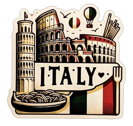 Skywalk Souvenir Italy Wooden Fridge Magnet (Multicolor) M-789