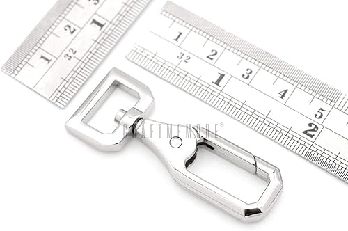 Miniatura 2 de CRAFTMEMORE 2 ganchos giratorios de metal con cierre de langosta para puerta, accesorios para hacer bolsos, VT43 (12 pulgada, plateado)