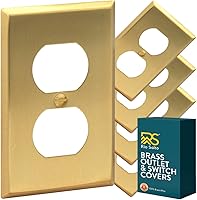 Vista 44 de Rio Salto BRASS - Placa de pared de metal dorado para interruptor de luz, placa de pared para receptáculo, cubiertas basculantes de 1 banda, latón
