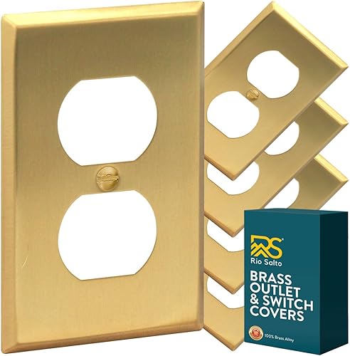 Vista 44 de Rio Salto BRASS - Cubiertas de interruptor de luz de palanca de metal dorado, placa de pared de interruptor de palanca individual, placa de pared