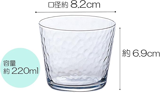 Set de 6 Vasos Aderia B-6415 Clear Curacao 220 ml, Hecho en Japón miniatura 3