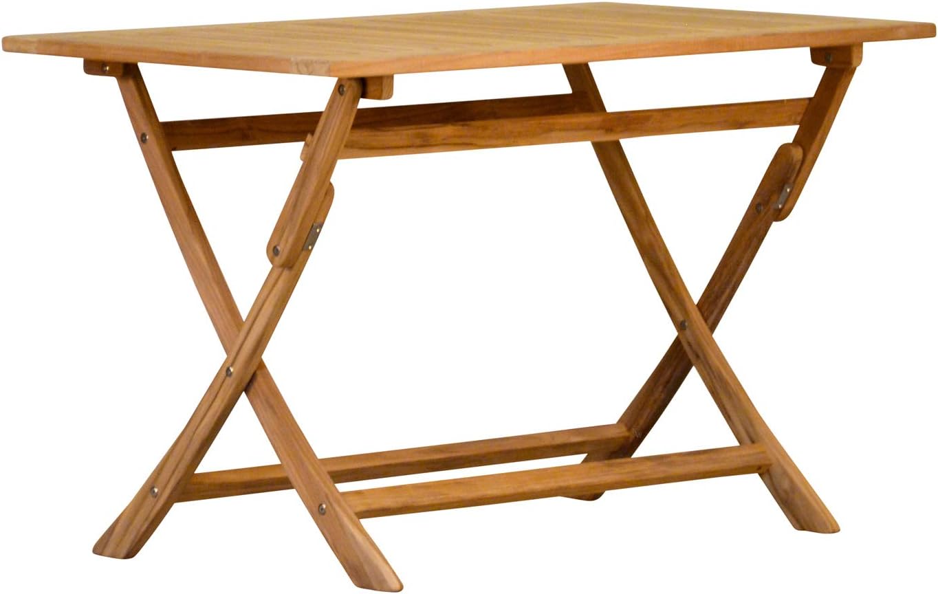 OHMG Gartentisch 60x60cm Klappbar - Wetterfester Beistelltisch Metall/Holzoptik