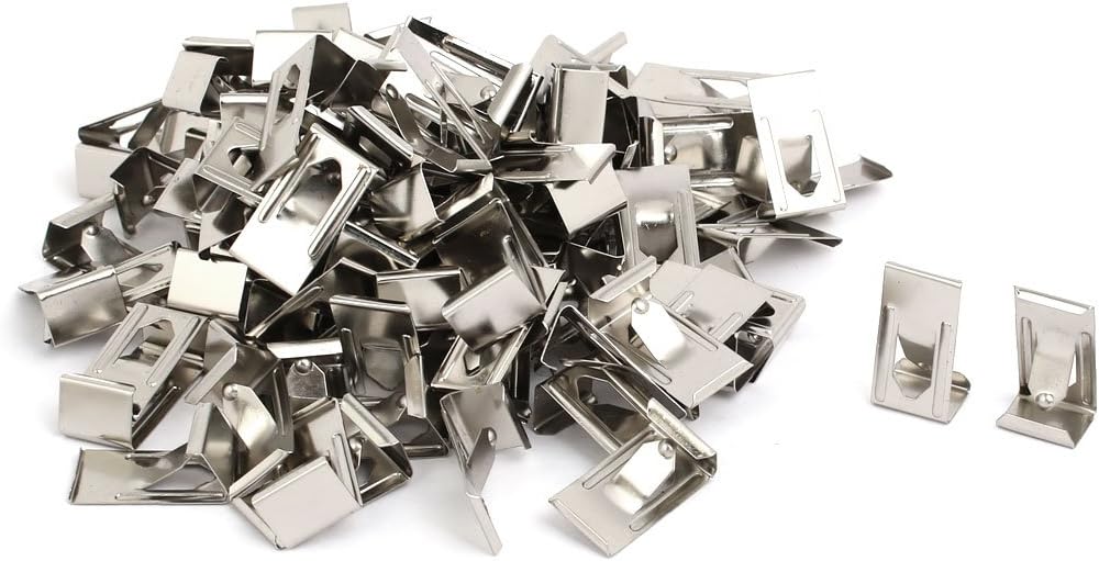uxcell 26mmx14mm Picture Photo Frame Metal Spring Turn Clip Hanger Siver Tone 200pcs