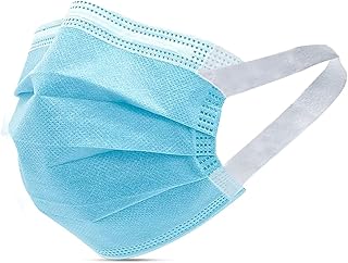 Disposable Face Masks with Elastic Ear Loop, 3 Ply Breathable and Comfortable for Blocking Dust Air Pollution Dust Protection (50pcs)
