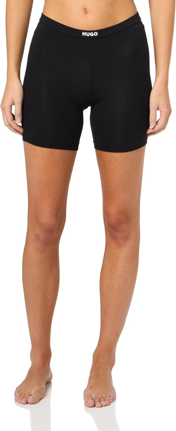 HUGO womens Exposed Waistband Logo Collar T-shirt and Shorts Set - Image 4