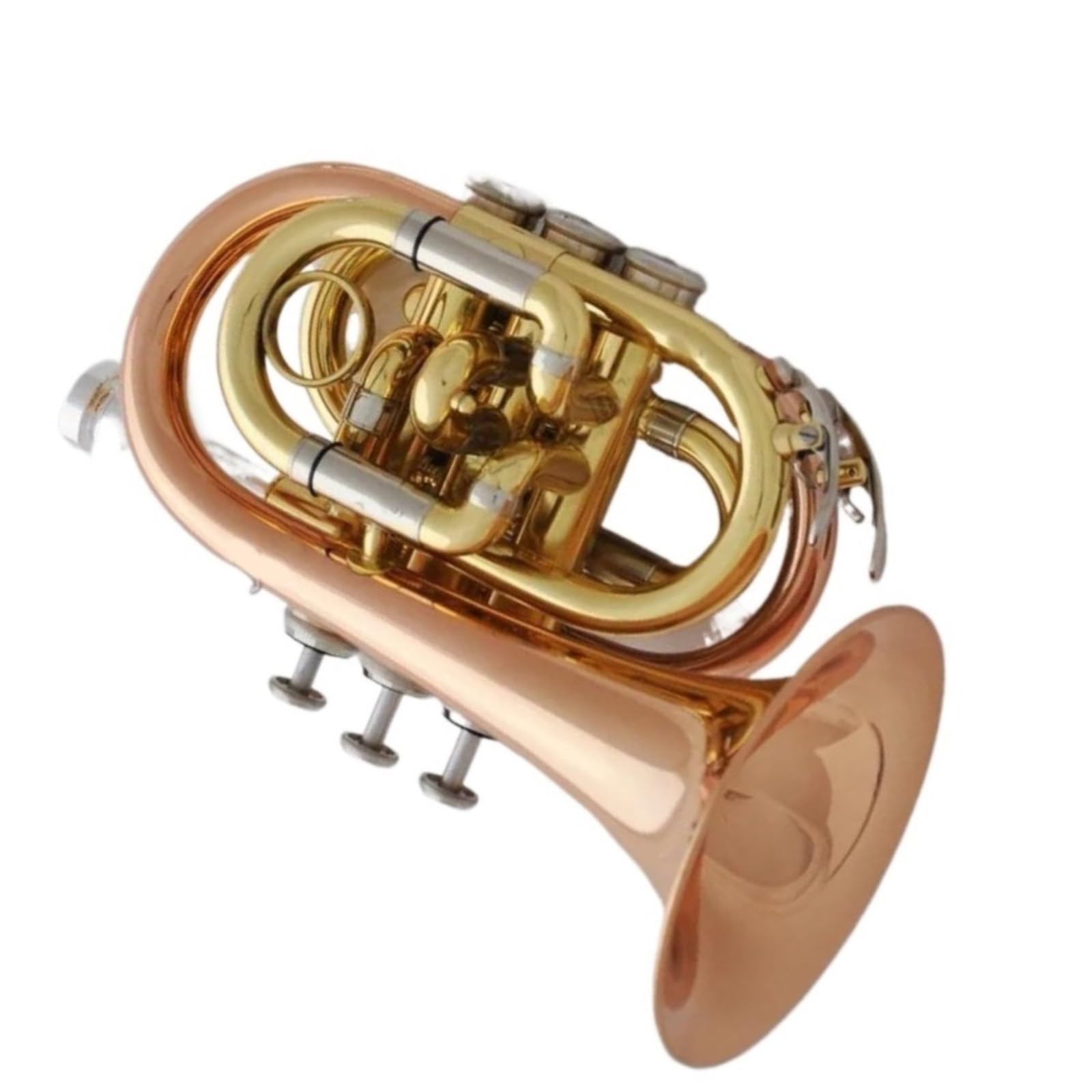 Zestaw instrumentów dętych blaszanych trąbka Trąbka Bb Mini Z Podwójnym Ustnikiem I Futerałem Z Różową Miedzią