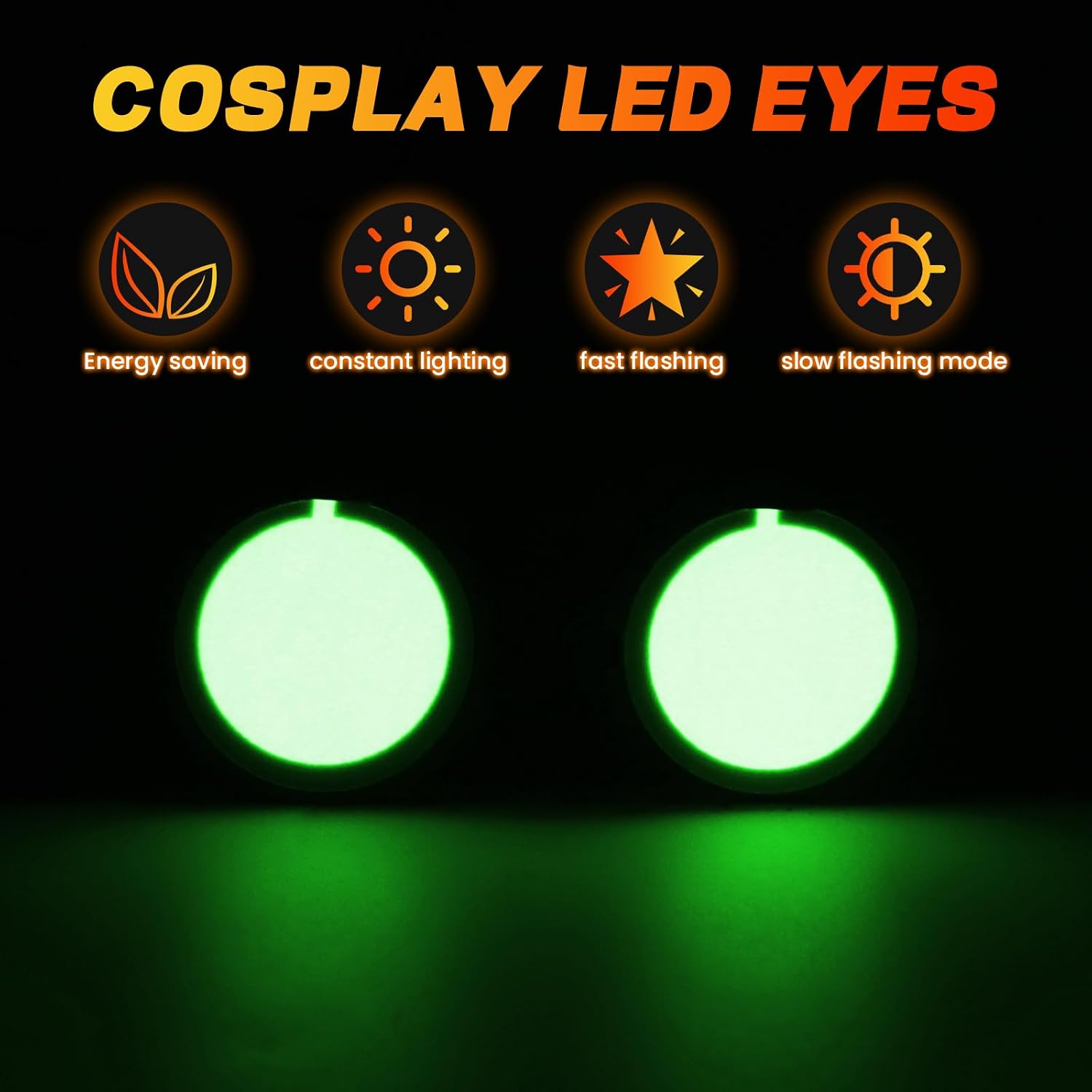 jose2015 Cosplay led Lights for Eyes Round,Can be Cut and DIY electroluminescent Panel for Cosplay Party Mask Decorations (Green 30mm)