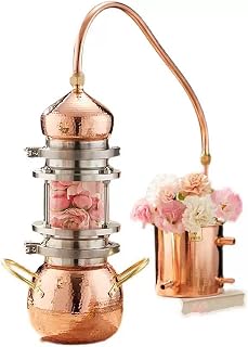 2/3L Pure Copper Moonshine Still, Removable Small Alembic Still with Hose for Whiskey, Moonshine Essential Oils, Home Brewing Kit