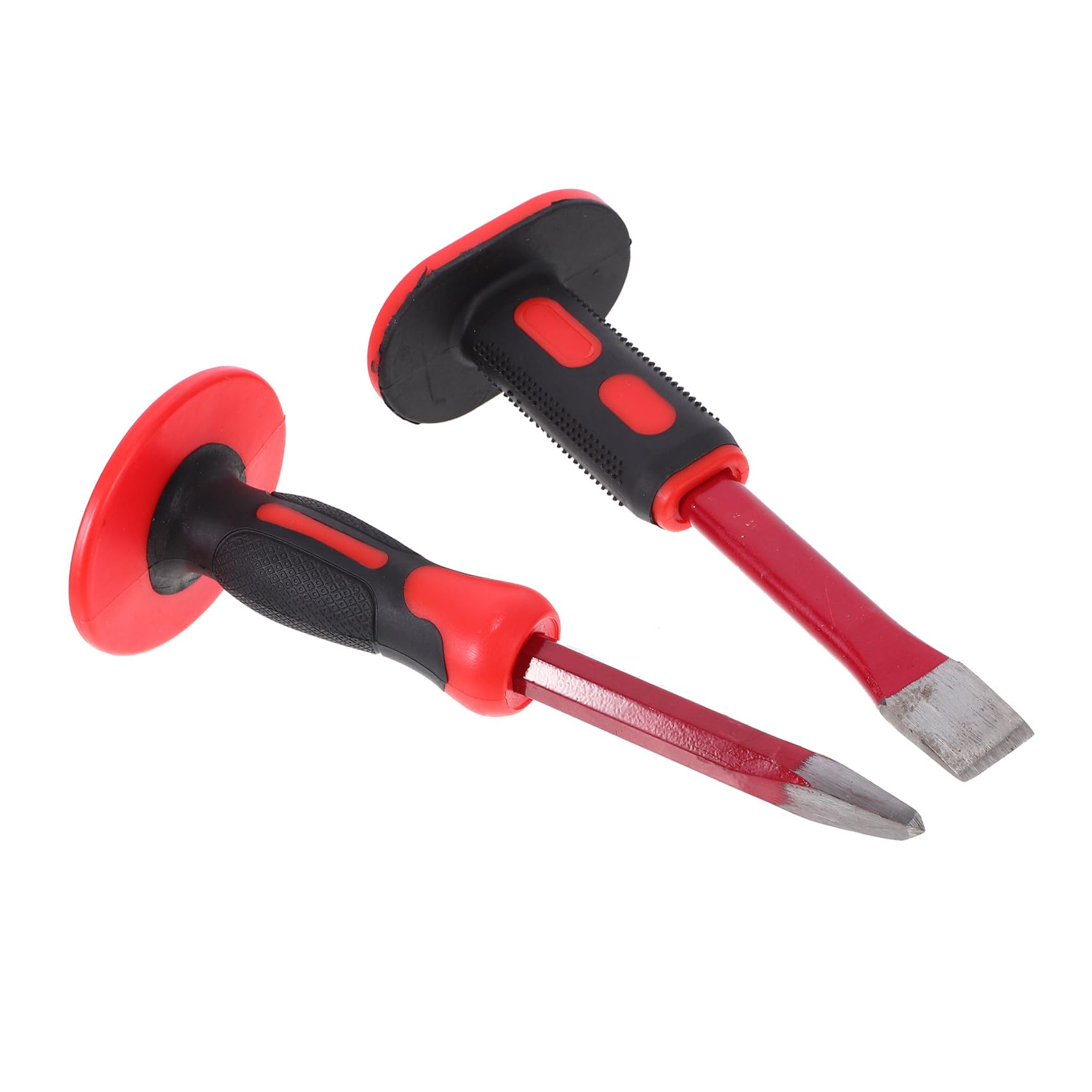 OSALADI Set di Scalpelli da 2 Pezzi 25 Cm Protezione per Mano, Scalpelli da Demolizione e Muratura Temprati in Acciaio per Intaglio, Frantumazione Cemento e Lavori Pesanti
