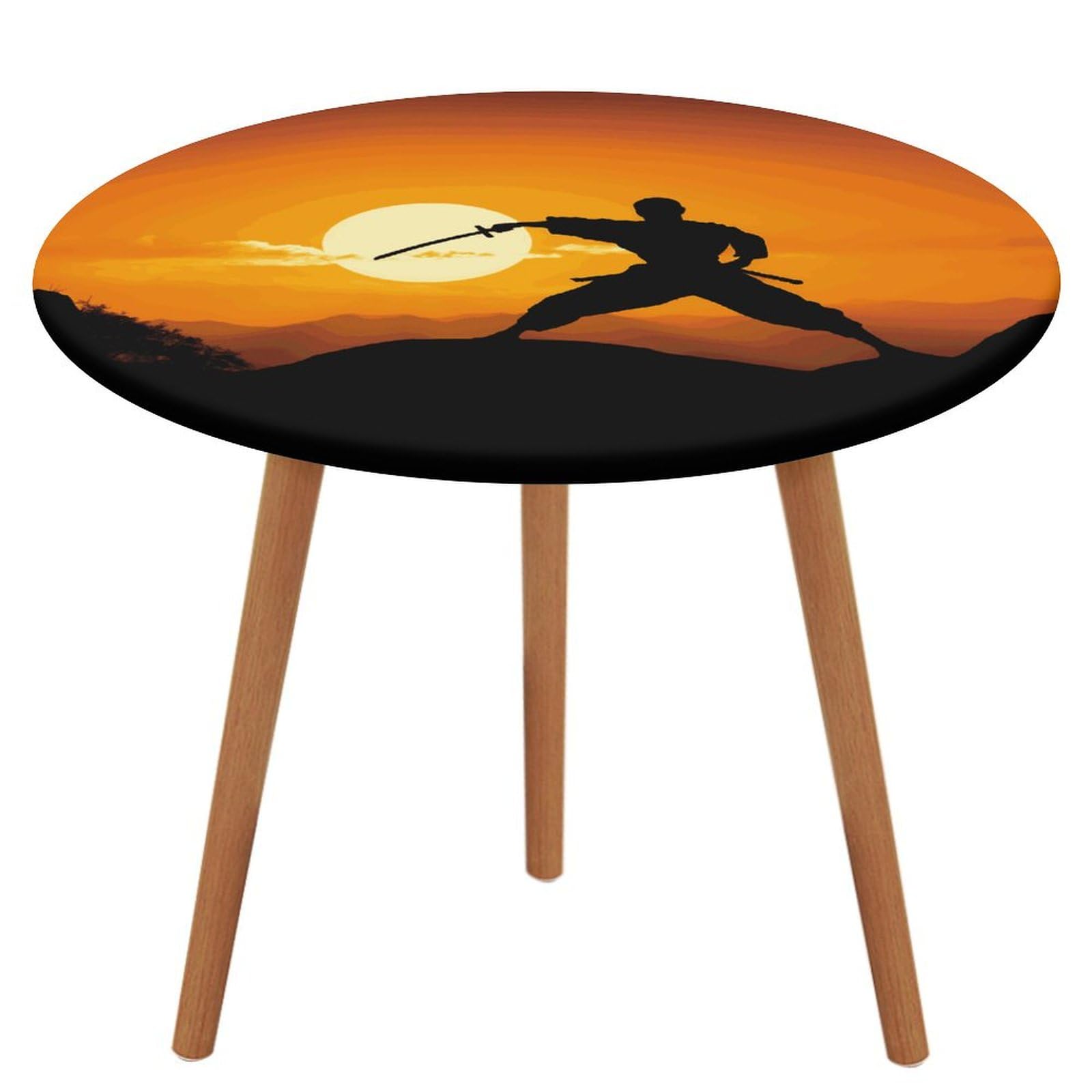 Nappe ronde élastique anti-vent et antitache pour table de 130 cm