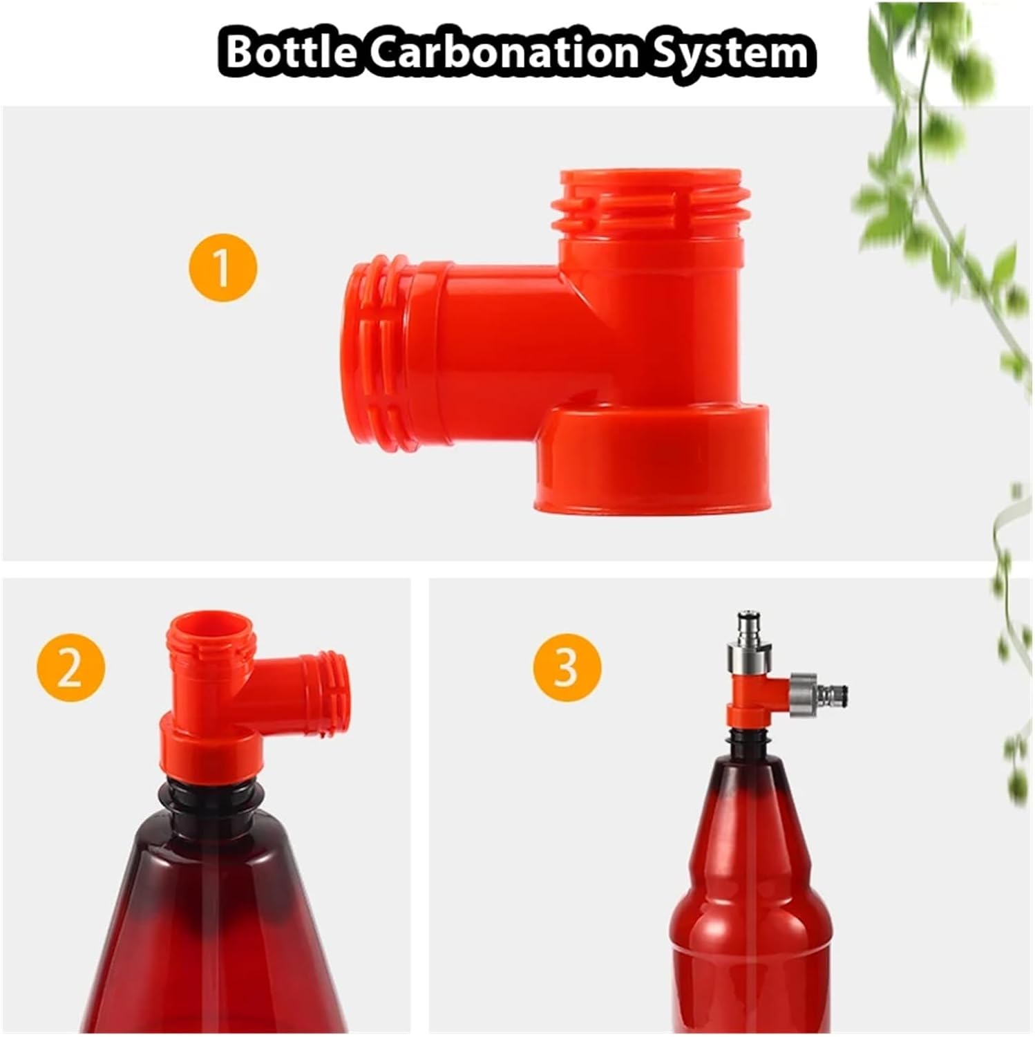 Brewing accessories 2 PCS/Lot Plastic Carbonated Cap Tee Connector, Brewing Adapter for PET Bottle (28 Dia.), Homebrew Beer Bottling Carbonation Kit Brewing accessories