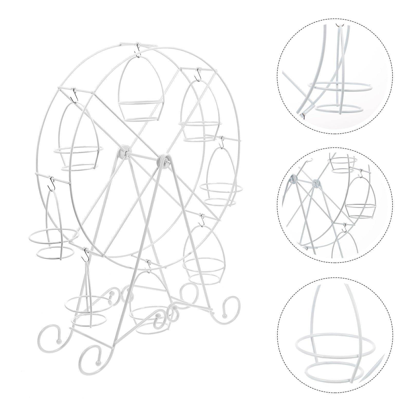 Zerodeko Présentoir à Cupcakes Mariage en Fer Blanc Design Rotatif Forme Grosse Roue Chic pour Fête Élégante Support Gâteau et Dessert Pratique et Moderne