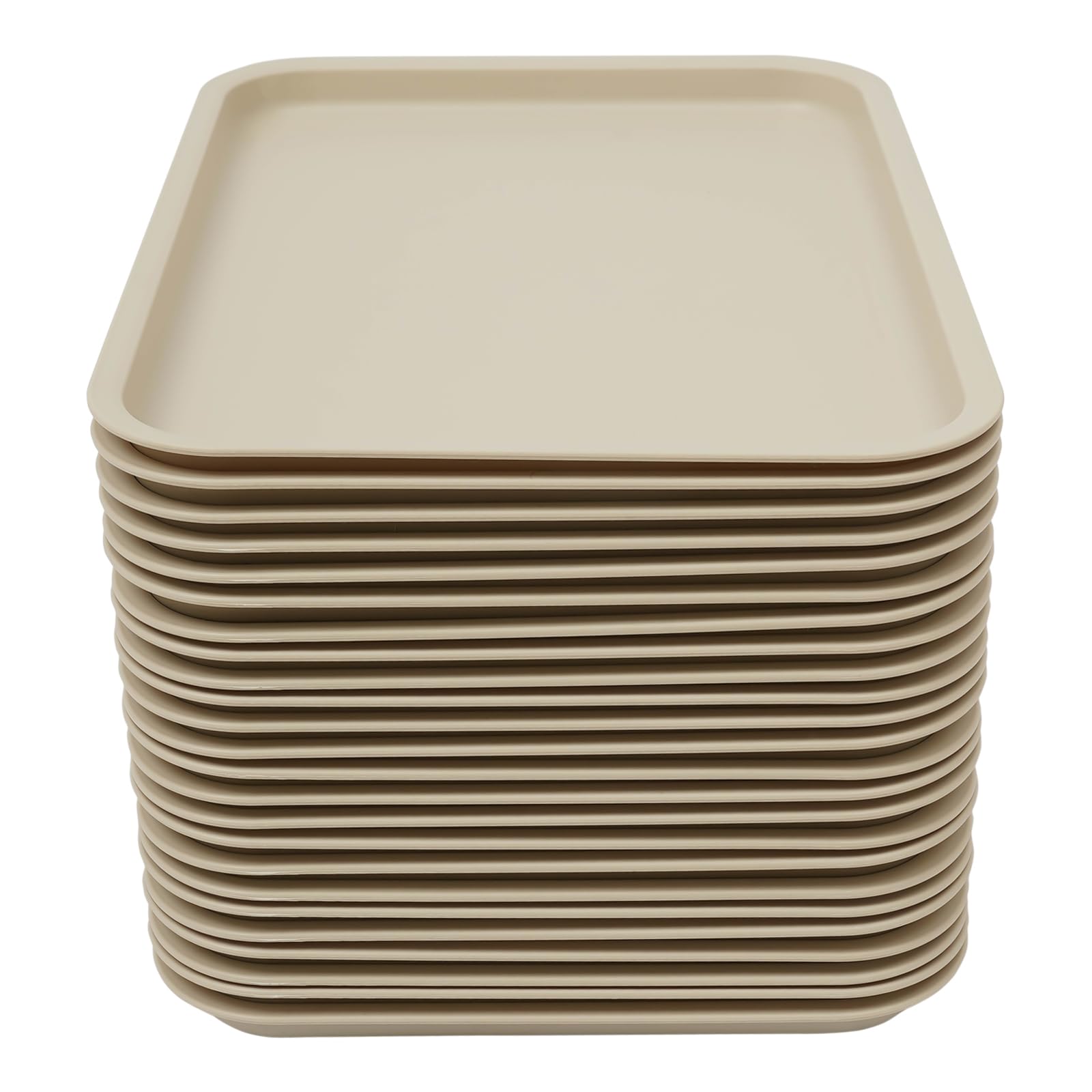 24 vassoi per fast food, vassoi da portata per ristoranti, caffetteria, 37,5 x 28 x 22,5 cm, PP di alta qualità per gastronomia, hotel, ristorante, caffetteria, grande cucina (kaki)