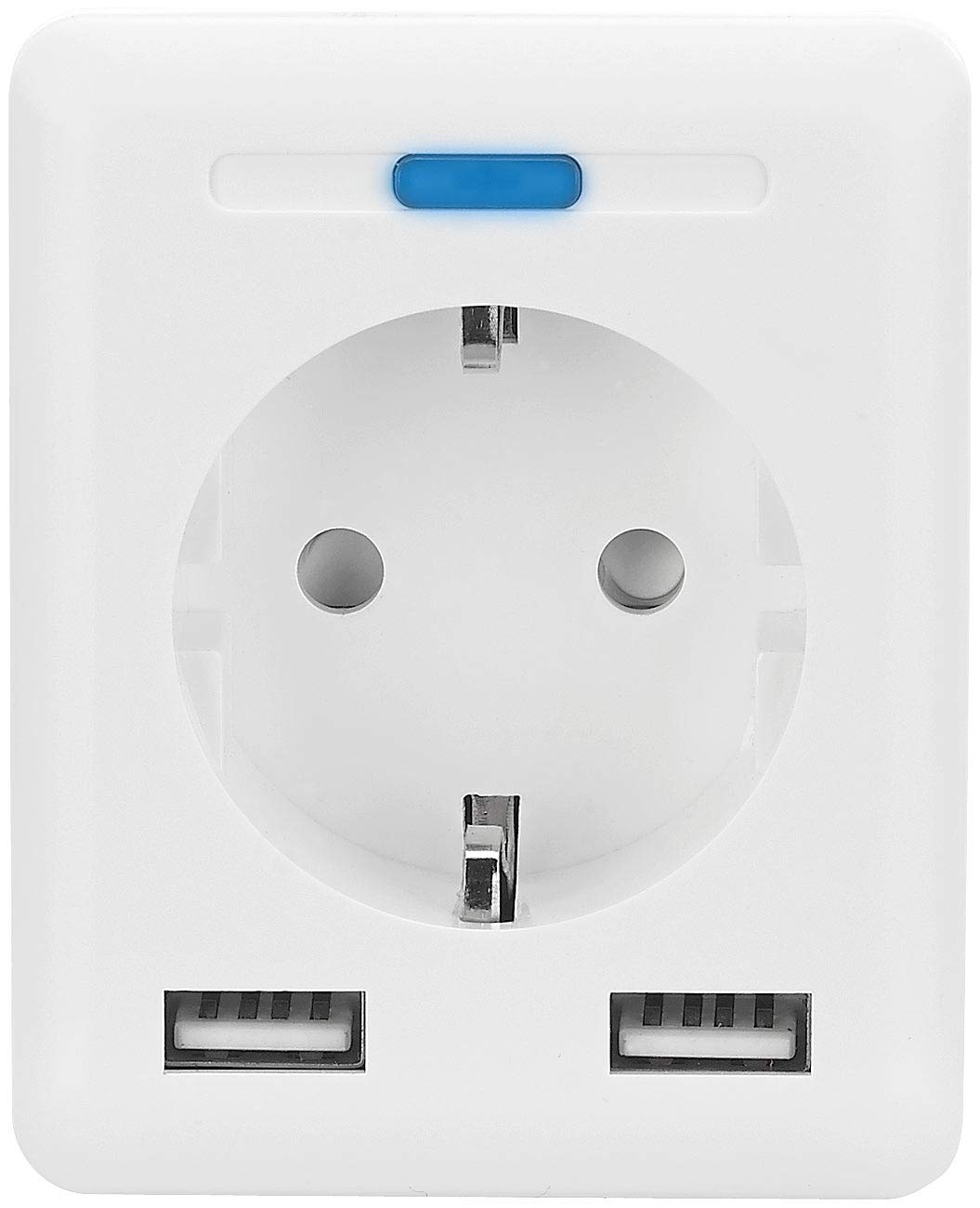 Luminea Home Control Aufputzsteckdose mit USB: 2er-Set WLAN-Steckdosen, 2 USB, App, komp. zu Alexa, Google, Siri (USB-Steckdose Ladegerät, Alexa-Zubehör-Steckdose, Bedienungsanleitungen)