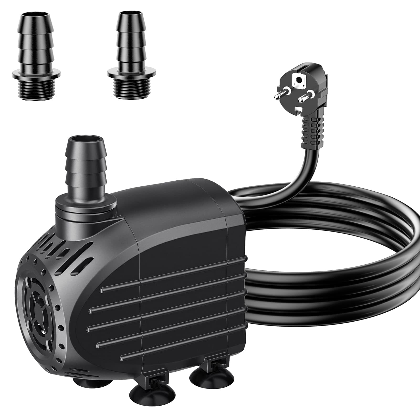 Pompe Bassin Biling 450L/H Mini Compacte - Filtre Intégré Protection Anti-Brûlure à Sec et 3 Adaptateurs- Ultra-Silencieuse - Pour Fontaine, Aquarium, Jeux d'Eau - Domestique