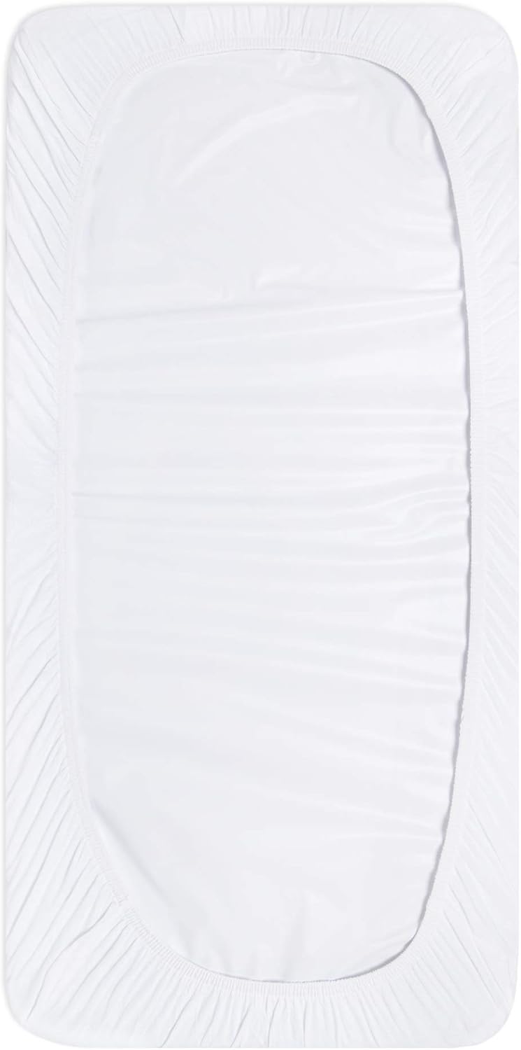 Burt's Bees Baby - Bassinet Sheet, Fitted Unisex Boy Girl 100% Organic Jersey Cotton Bassinet Sheet for Standard Bassinet Mattress (Cloud White) : Baby