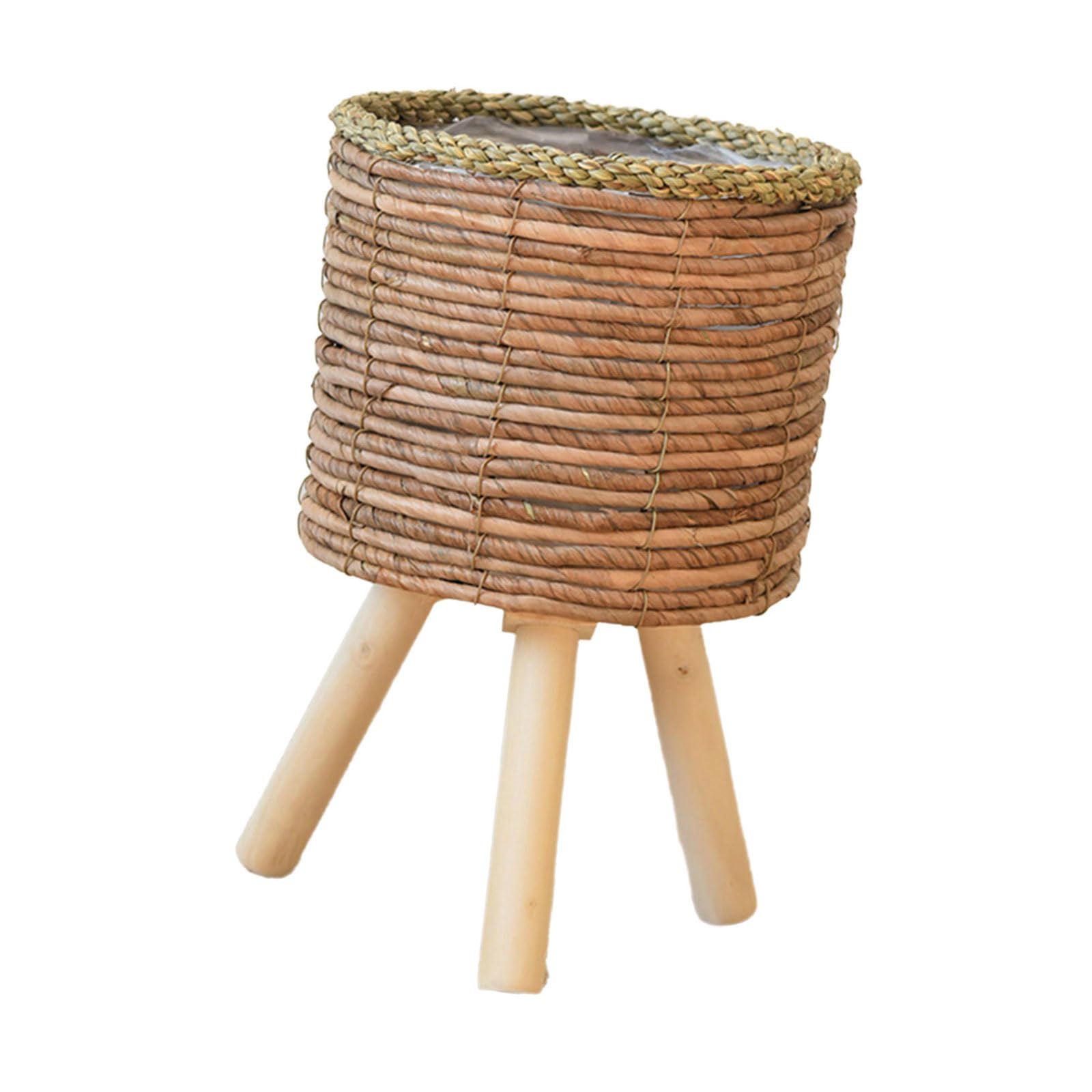 HZGFNBZ Basket Planter Flowers Pots Storage Plant Container Handwoven Planter Rattan Bonsais Container Garden Decors