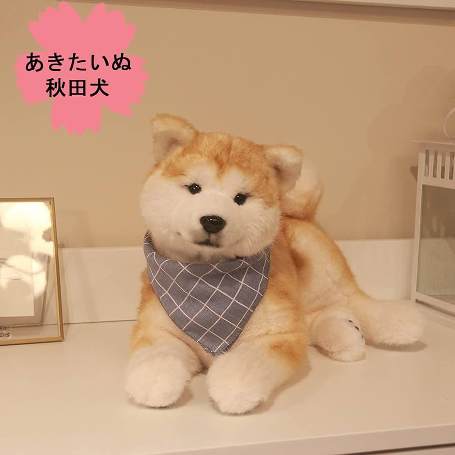 Amazon.co.jp: Chongker 秋田犬 ぬいぐるみ 本物そっくり リアル犬の