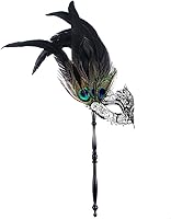 Vista 100 de IETANG - Antifaces venecianos para parejas, baile de máscaras, accesorios de disfraz o fiesta, 1 par Negro