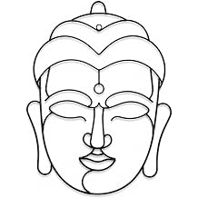 MODE HOME Modern Metal Buddha Head Wall Art, 24 Inch Large Minimalist Iron Line Art Sculpture, Zen Home Decor for Living Room, Bedroom, Yoga Studio, Meditation Space, Black