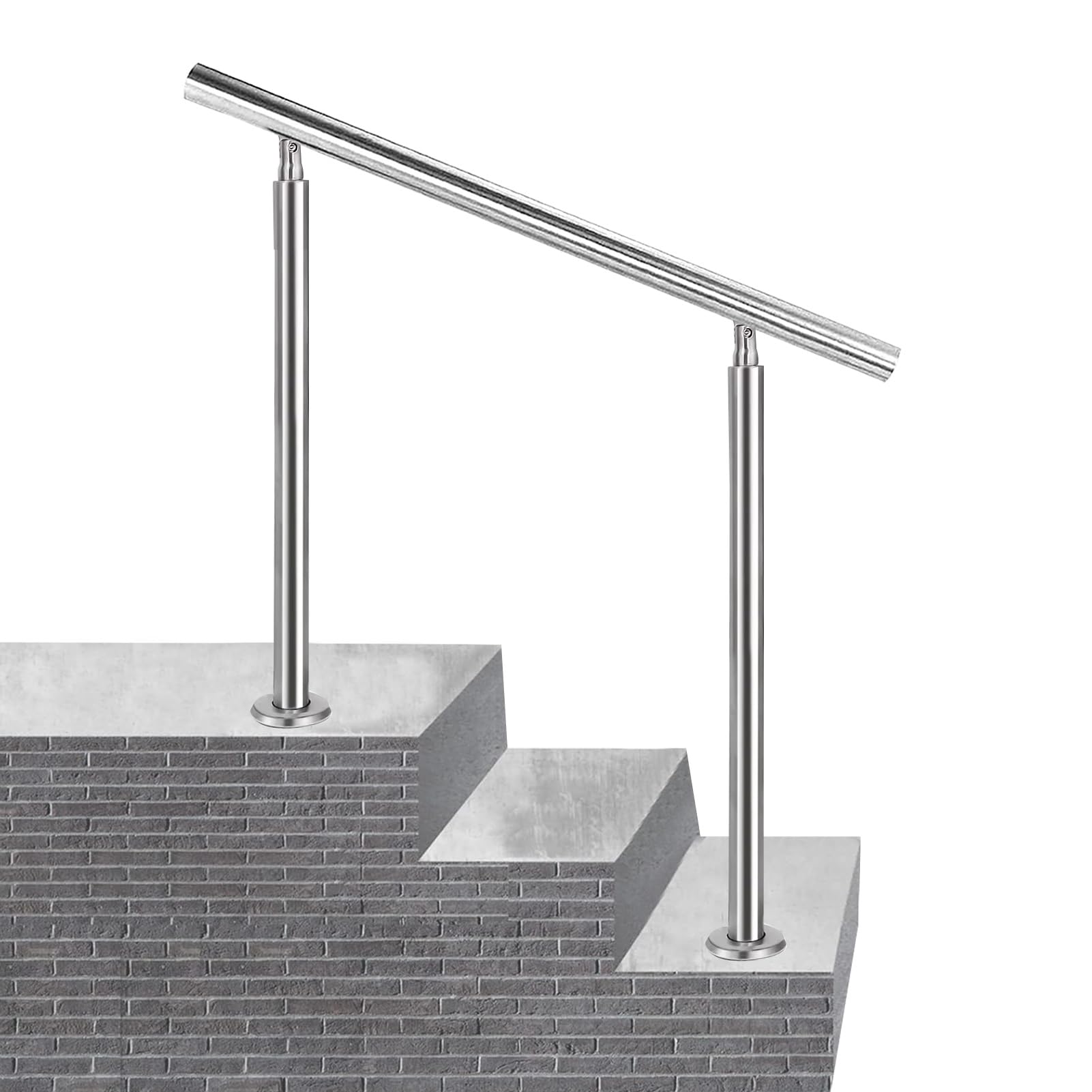 Rampe d'escalier en acier inoxydable pour porche extérieur de 2 à 3 marches