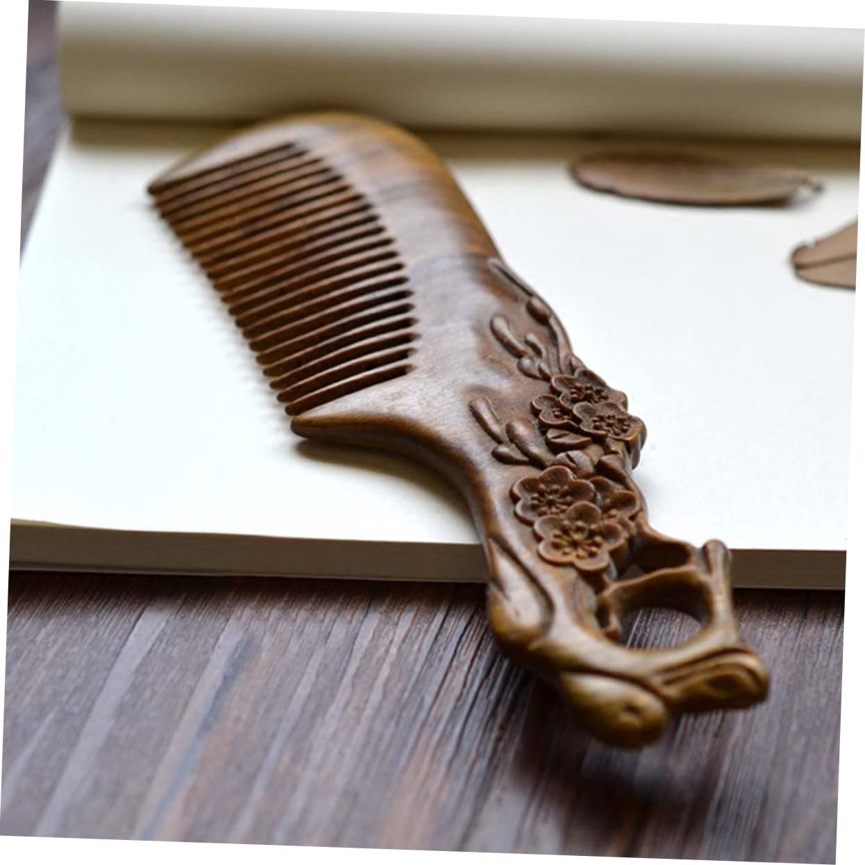 peine de madera, Peine de madera sándalo, peine dientes finos, Natural hecho a mano, for Barba, for burlarse del cabello