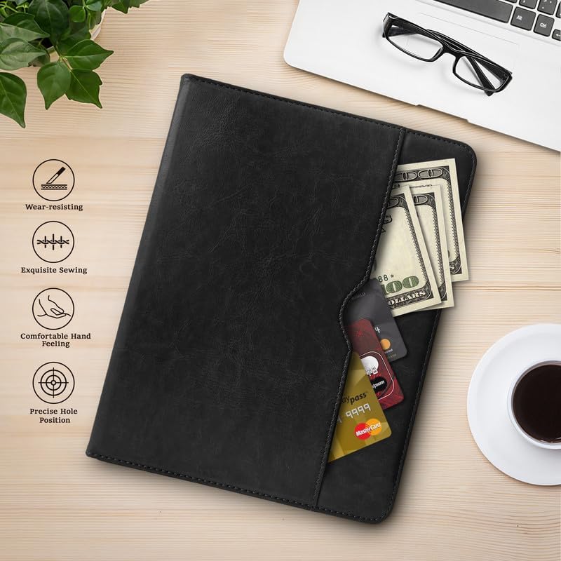 Leather Cases for IPad Pro 12.9 Case 6th/5th/4th/3rd Generation - Protective Multi-Angle Folio with Pencil Holder & Pocket - Auto Wake/Sleep, Premium PU Leather Cover - Black - Image 7