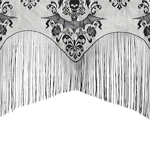 Amazon Com Xiaolanwelc Black Gothic Lace Tassel Skull Bat